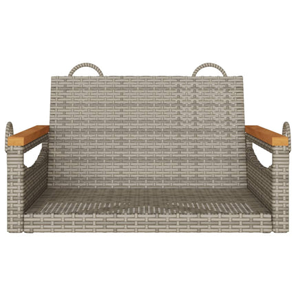 gyngebænk 63x62x40 cm polyrattan grå