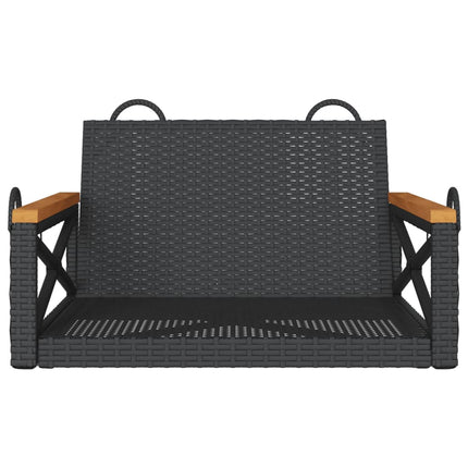 gyngebænk 63x62x40 cm polyrattan sort