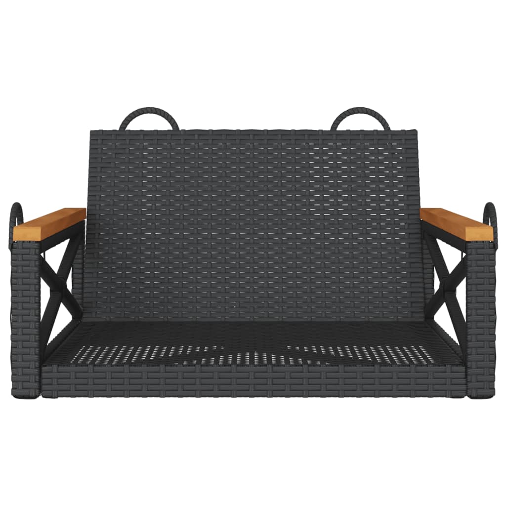 gyngebænk 63x62x40 cm polyrattan sort