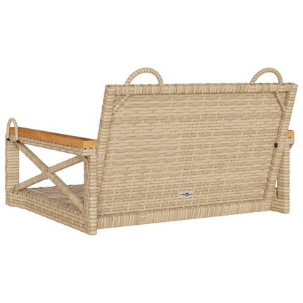 gyngebænk 63x62x40 cm polyrattan beige
