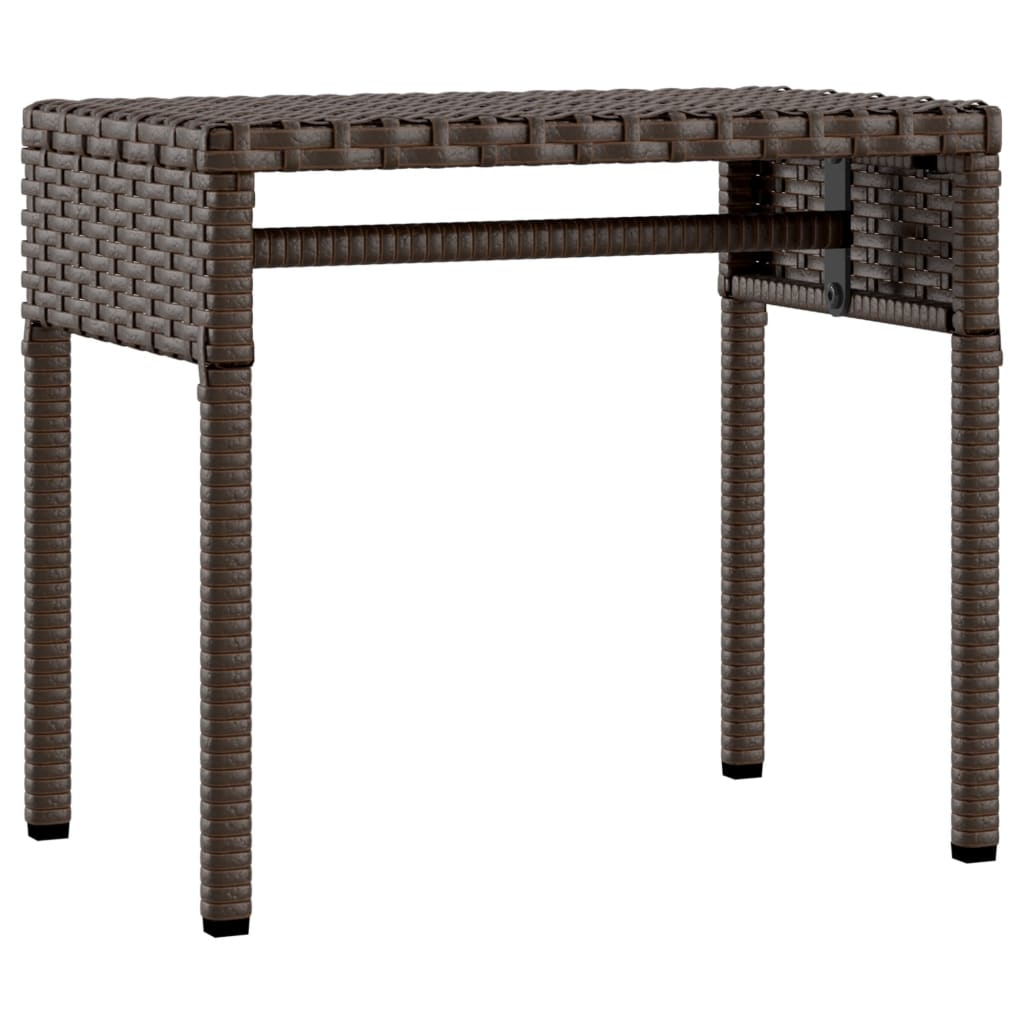 liggestol med baldakin og bord brun polyrattan