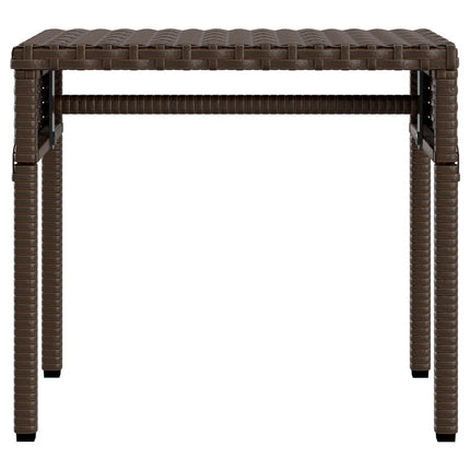 liggestol med baldakin og bord brun polyrattan