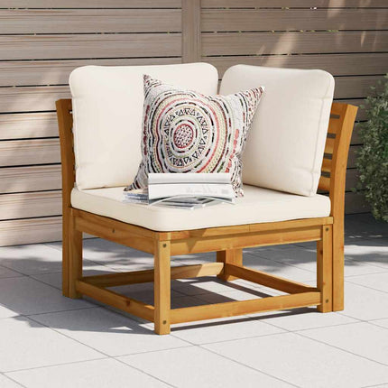 hjørnemodul til sofa 73x73x65 cm med hynder massivt akacietræ