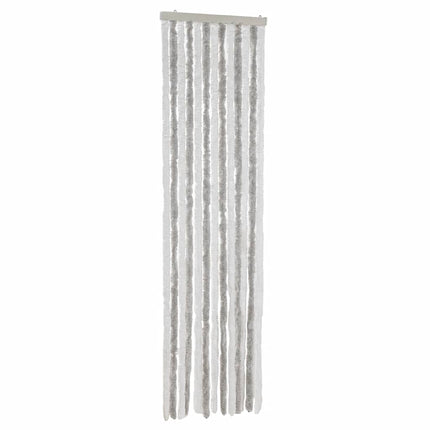 flueforhæng 56x185 cm chenille lysegrå og hvid