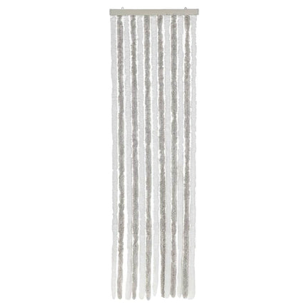flueforhæng 56x185 cm chenille lysegrå og hvid