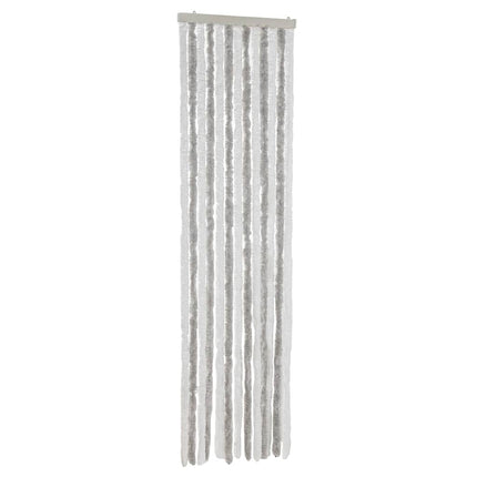 flueforhæng 56x200 cm chenille lysegrå og hvid
