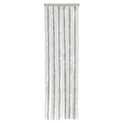 flueforhæng 56x200 cm chenille lysegrå og hvid
