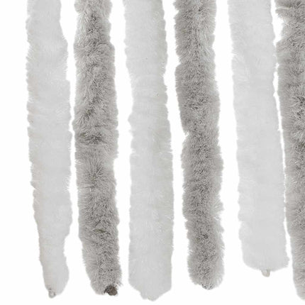 flueforhæng 56x200 cm chenille lysegrå og hvid