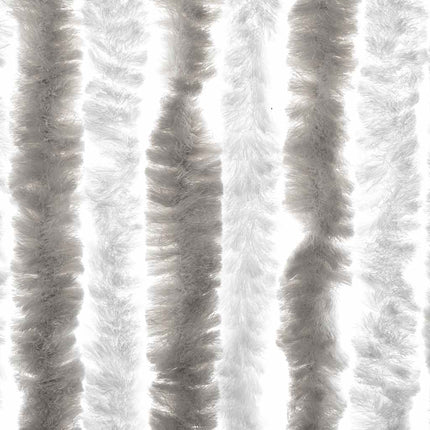 flueforhæng 56x200 cm chenille lysegrå og hvid