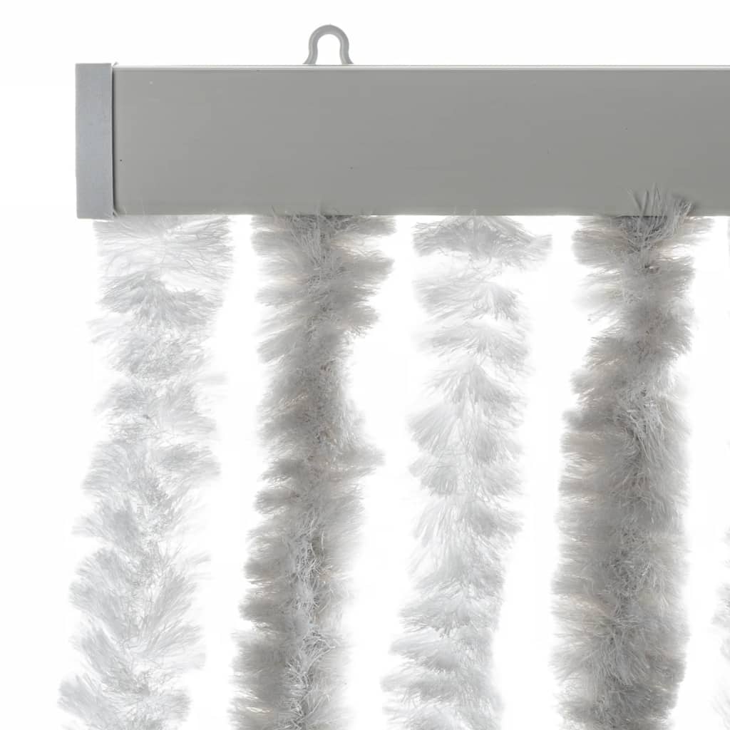 flueforhæng 100x200 cm chenille lysegrå og hvid