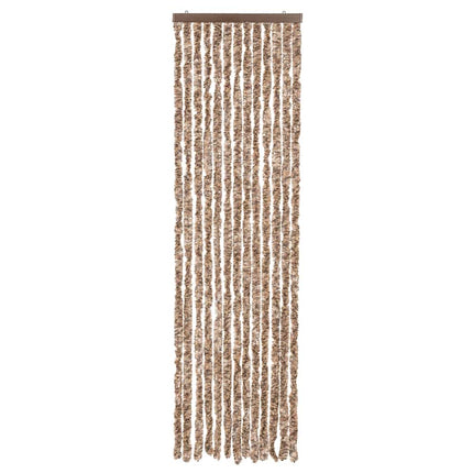 flueforhæng 56x200 cm chenille beige og mørkebrun