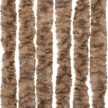 flueforhæng 56x200 cm chenille beige og mørkebrun
