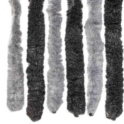 flueforhæng 56x200 cm chenille grå og sort