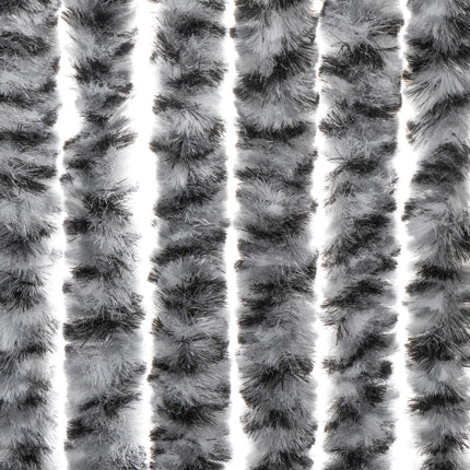 flueforhæng 100x200 cm chenille grå + sort og hvid