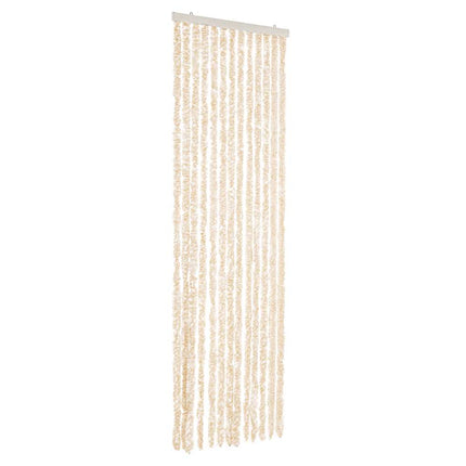 flueforhæng 56x200 cm chenille beige og hvid