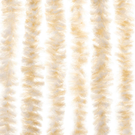 flueforhæng 90x200 cm chenille beige og hvid