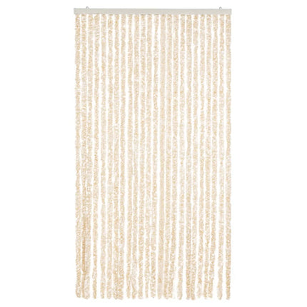 flueforhæng 100x200 cm chenille beige og hvid