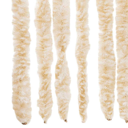 flueforhæng 100x230 cm chenille beige og hvid