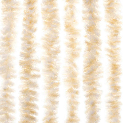 flueforhæng 100x230 cm chenille beige og hvid