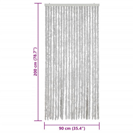 flueforhæng 90x200 cm chenille grå
