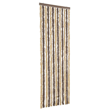 flueforhæng 56x185 cm chenille mørkebrun og beige