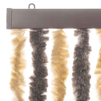 flueforhæng 56x185 cm chenille mørkebrun og beige