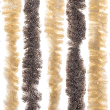 flueforhæng 56x185 cm chenille mørkebrun og beige