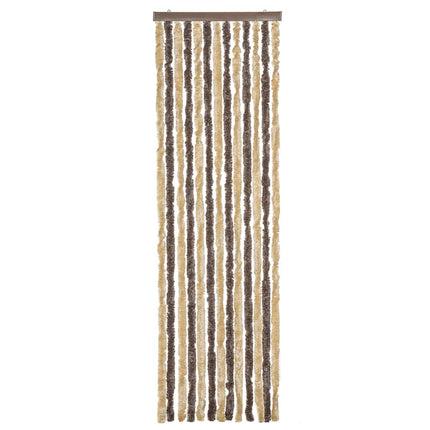 flueforhæng 56x200 cm chenille mørkebrun og beige