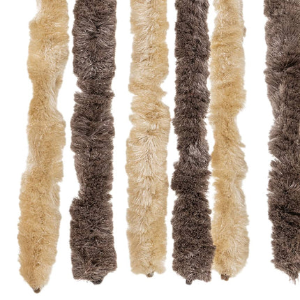 flueforhæng 90x220 cm chenille mørkebrun og beige