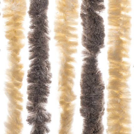 flueforhæng 100x230 cm chenille mørkebrun og beige