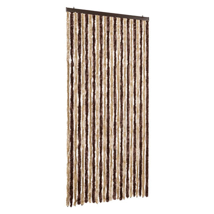 flueforhæng 100x200 cm chenille beige og lysebrun