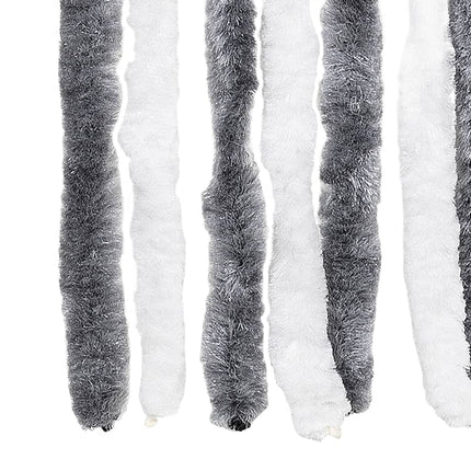 flueforhæng 100x200 cm chenille grå og hvid