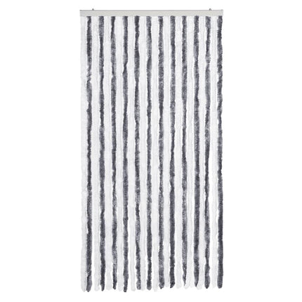 flueforhæng 100x230 cm chenille grå og hvid