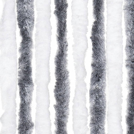 flueforhæng 100x230 cm chenille grå og hvid