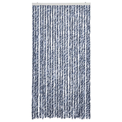 flueforhæng 100x200 cm chenille blå og hvid