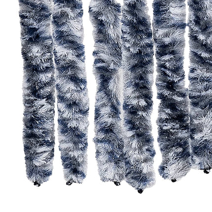 flueforhæng 100x200 cm chenille blå og hvid
