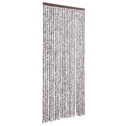 flueforhæng 100x230 cm chenille brun og beige