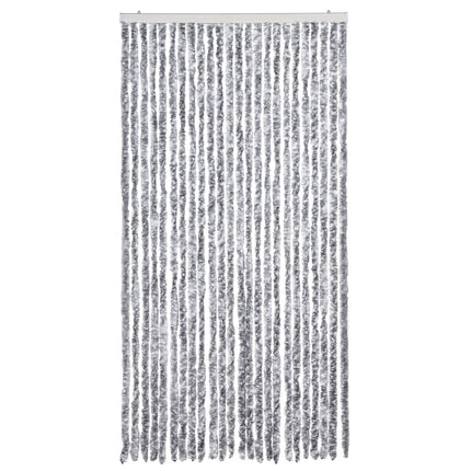 flueforhæng 100x200 cm chenille grå og hvid