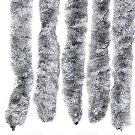 flueforhæng 100x200 cm chenille grå og hvid