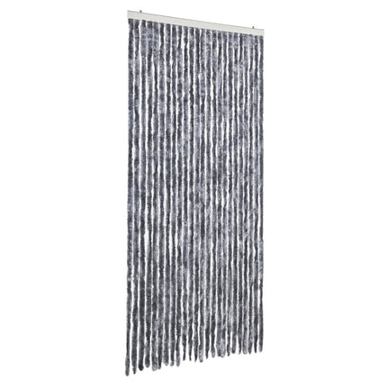 flueforhæng 100x230 cm chenille sølvfarvet