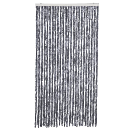 flueforhæng 100x230 cm chenille sølvfarvet