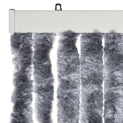 flueforhæng 100x230 cm chenille sølvfarvet