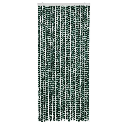 flueforhæng 90x200 cm chenille grøn og hvid