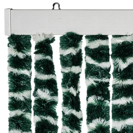 flueforhæng 90x200 cm chenille grøn og hvid