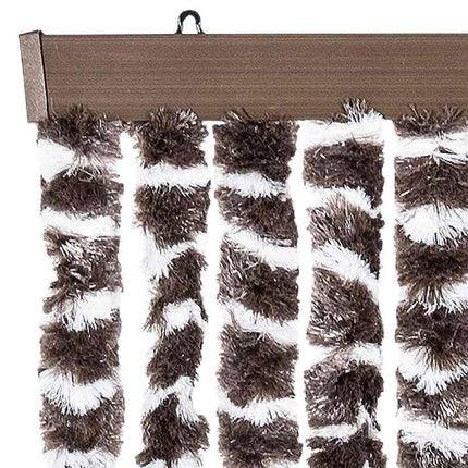 flueforhæng 56x200 cm chenille beige og brun