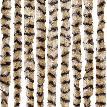 flueforhæng 90x200 cm chenille beige og brun