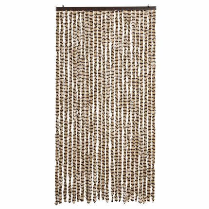 flueforhæng 100x200 cm chenille beige og brun