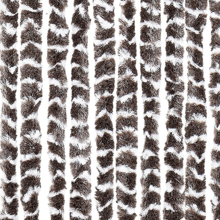 flueforhæng 56x200 cm chenille brun og hvid
