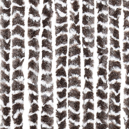 flueforhæng 90x200 cm chenille brun og hvid