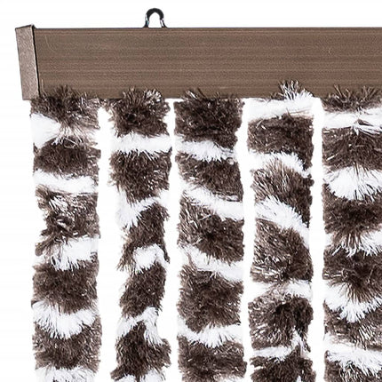flueforhæng 100x200 cm chenille brun og hvid